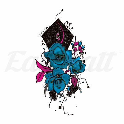 Blue Roses - By Jen - Temporary Tattoo