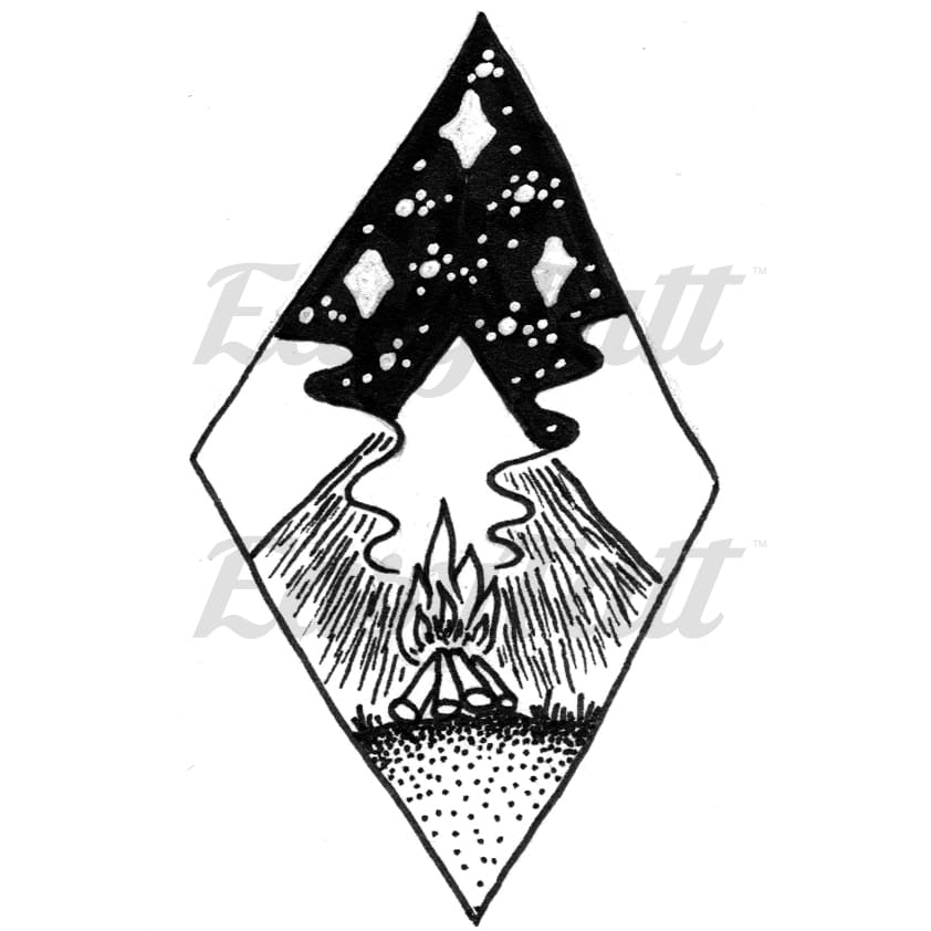 Campfire Diamond - By Jill Islay - Temporary Tattoo