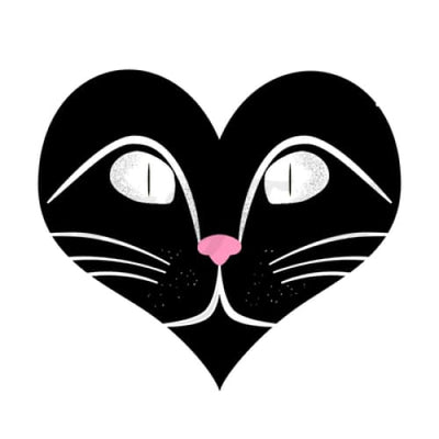Cat Heart - By Jen - Temporary Tattoo