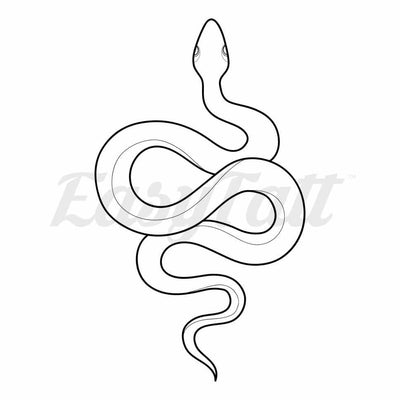 Classic Snake Outline - Temporary Tattoo