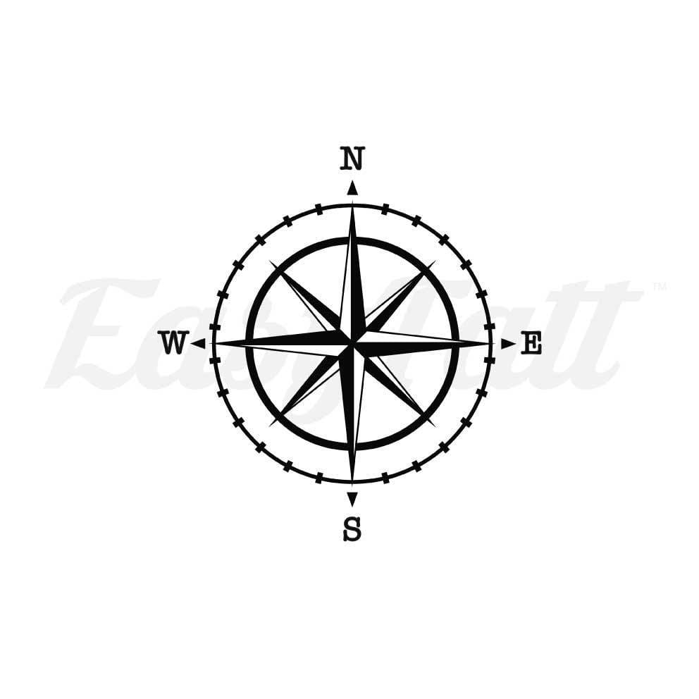 Compass - By Eastern Cloud - Temporary Tattoo