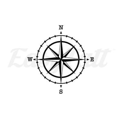 Compass - By Eastern Cloud - Temporary Tattoo