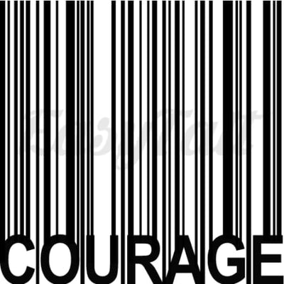 Courage Barcode - Temporary Tattoo