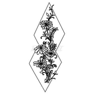 Daisies in Triangles - Temporary Tattoo