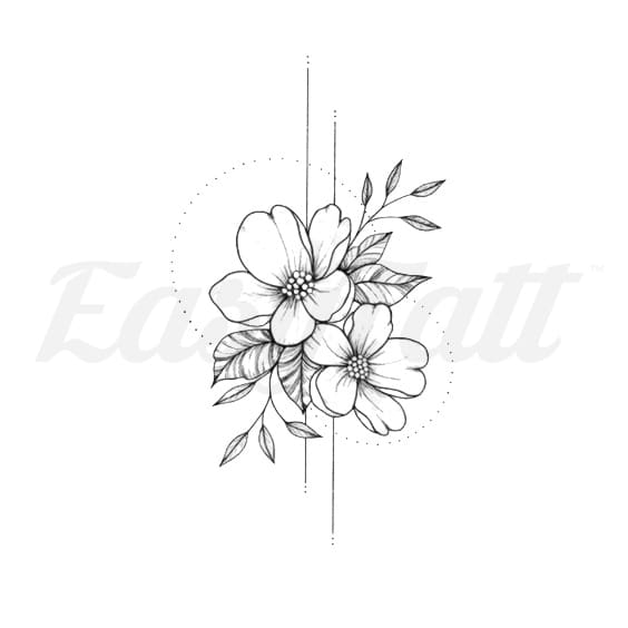 Daisies on Shapes - Temporary Tattoo