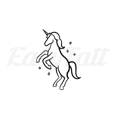 Dazzling Unicorn Outline - Temporary Tattoo
