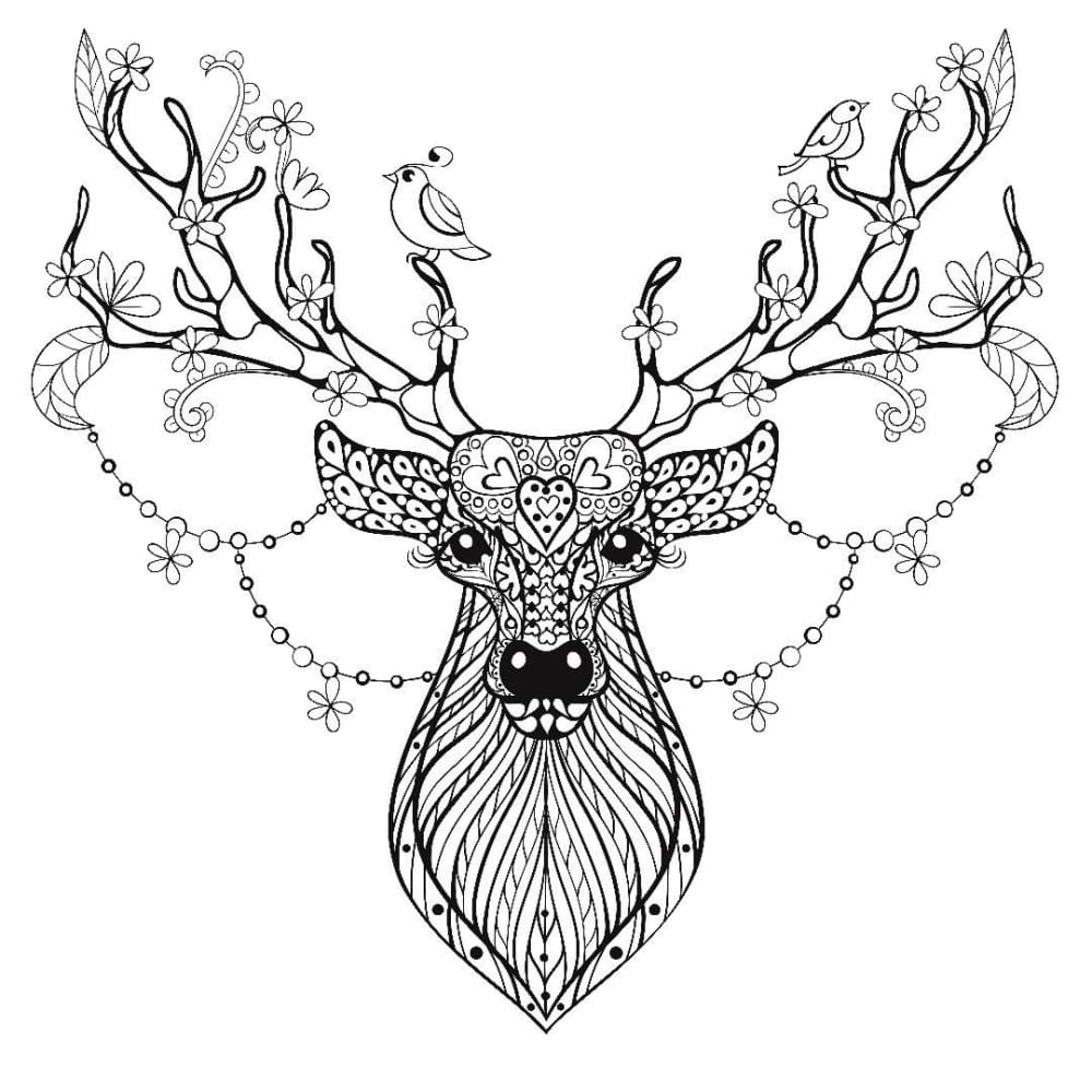 Decorated Deer - Temporary Tattoo