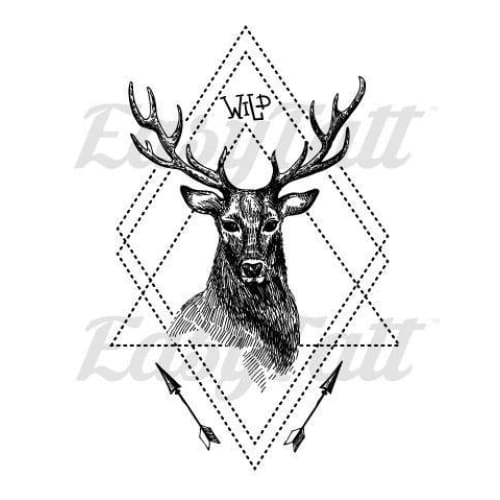 Deer and Triangles - Temporary Tattoo