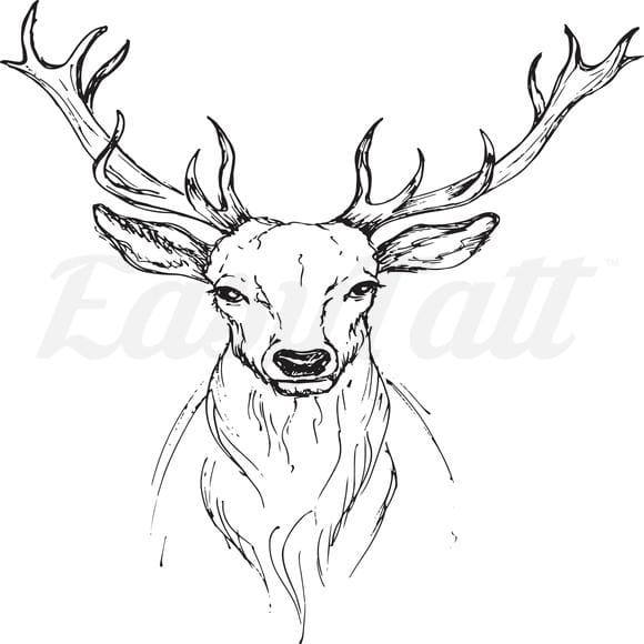 Deer Head - Temporary Tattoo