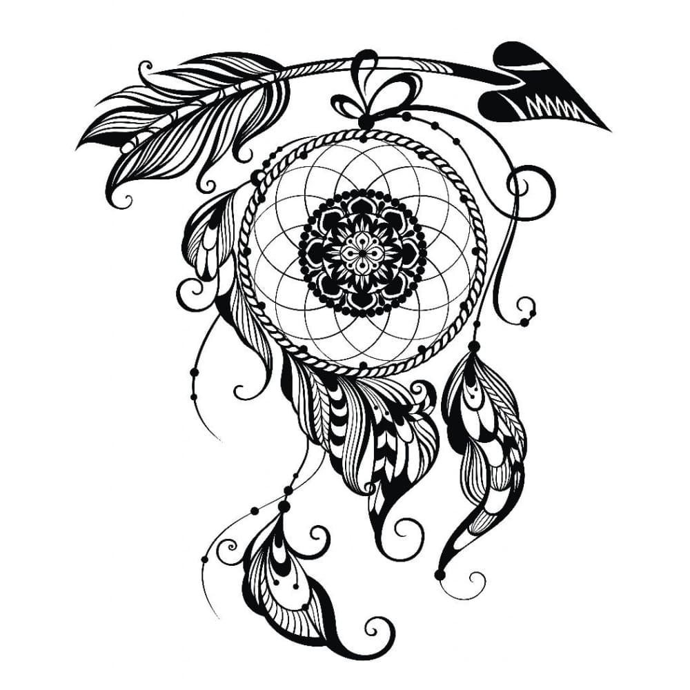 Dreamcatcher and Arrow - Temporary Tattoo