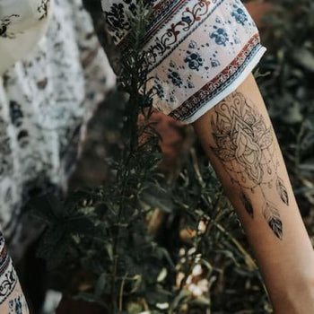 Elegant Lotus Flower - Temporary Tattoo