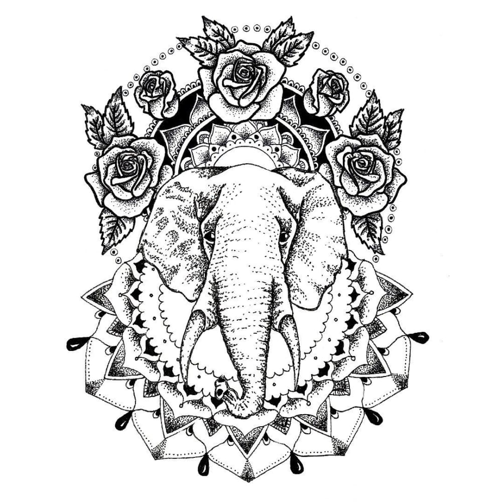 Elephant - By Georgia Mason - Temporary Tattoo