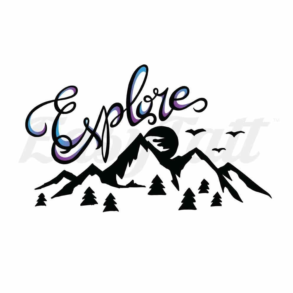 Explore Mountain - By Eastern Cloud - Temporary Tattoo