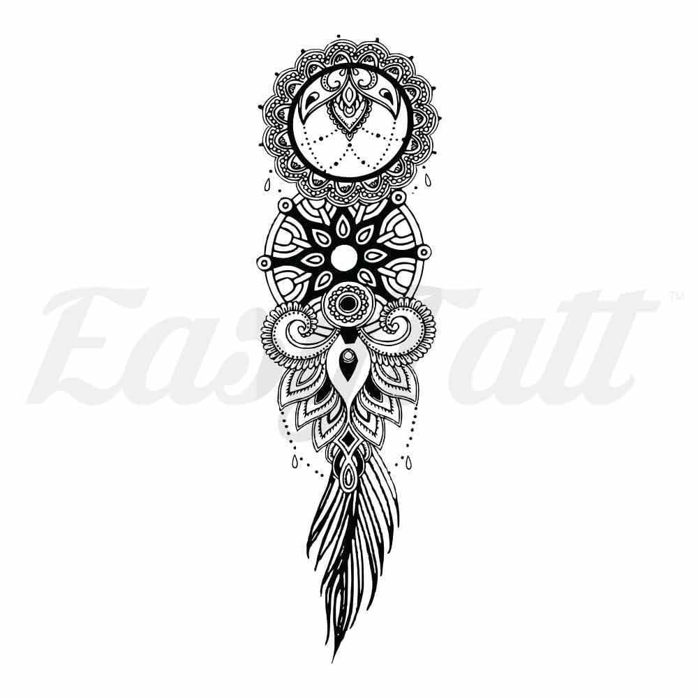 Feathered Mandalas - By Jen - Temporary Tattoo
