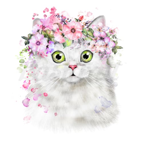 Floral Cat - Temporary Tattoo