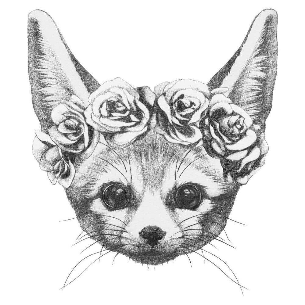 Floral Fox - Temporary Tattoo