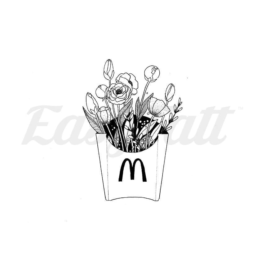 Floral Fries - By Tammy Farrell - Temporary Tattoo