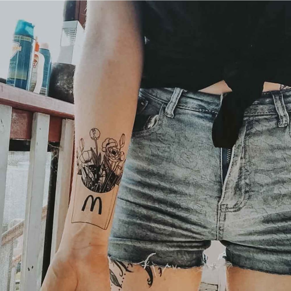 Floral Fries - Temporary Tattoo