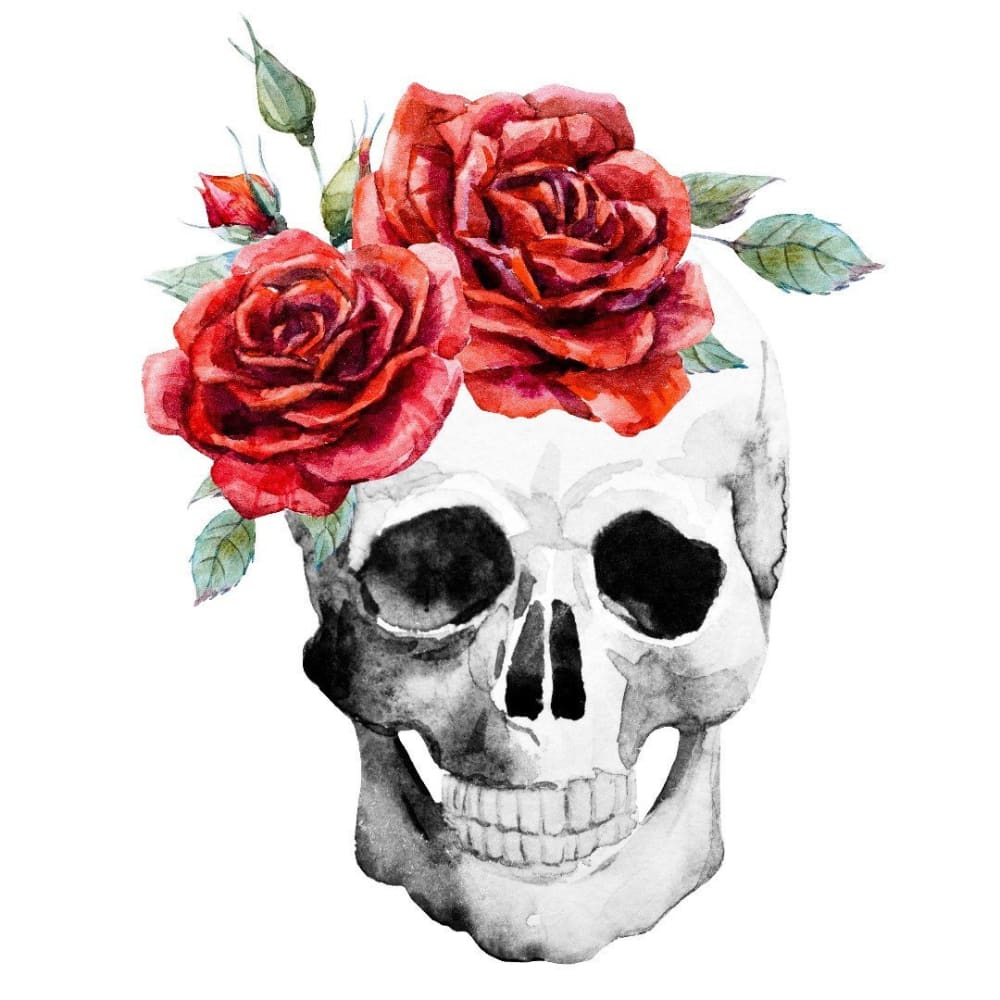 Floral Skull - Temporary Tattoo