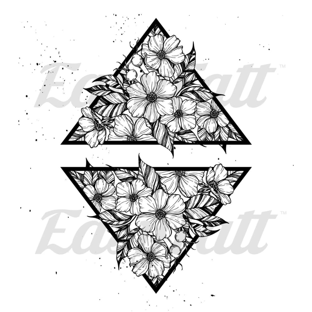 Floral Triangles - Temporary Tattoo