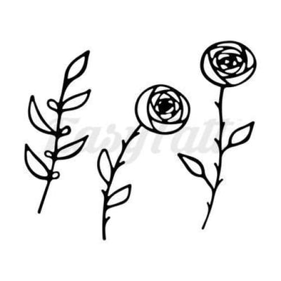 Floral Trio - Temporary Tattoo