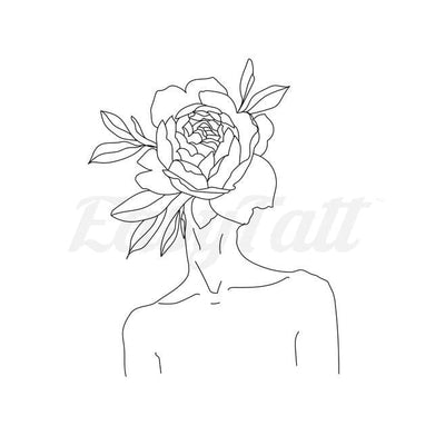 Flower Head - Temporary Tattoo