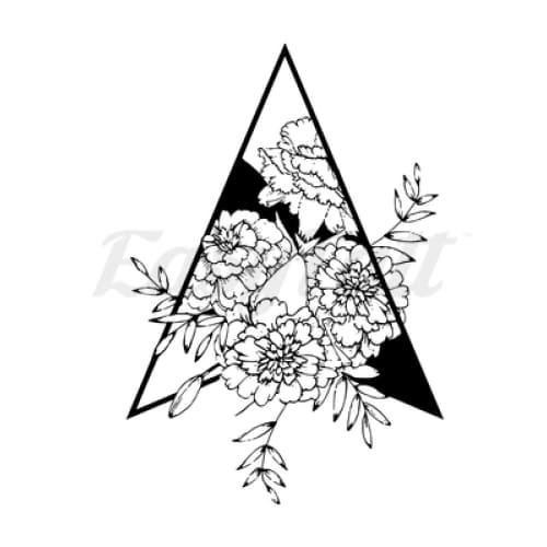 Flower Triangle - By Jen - Temporary Tattoo