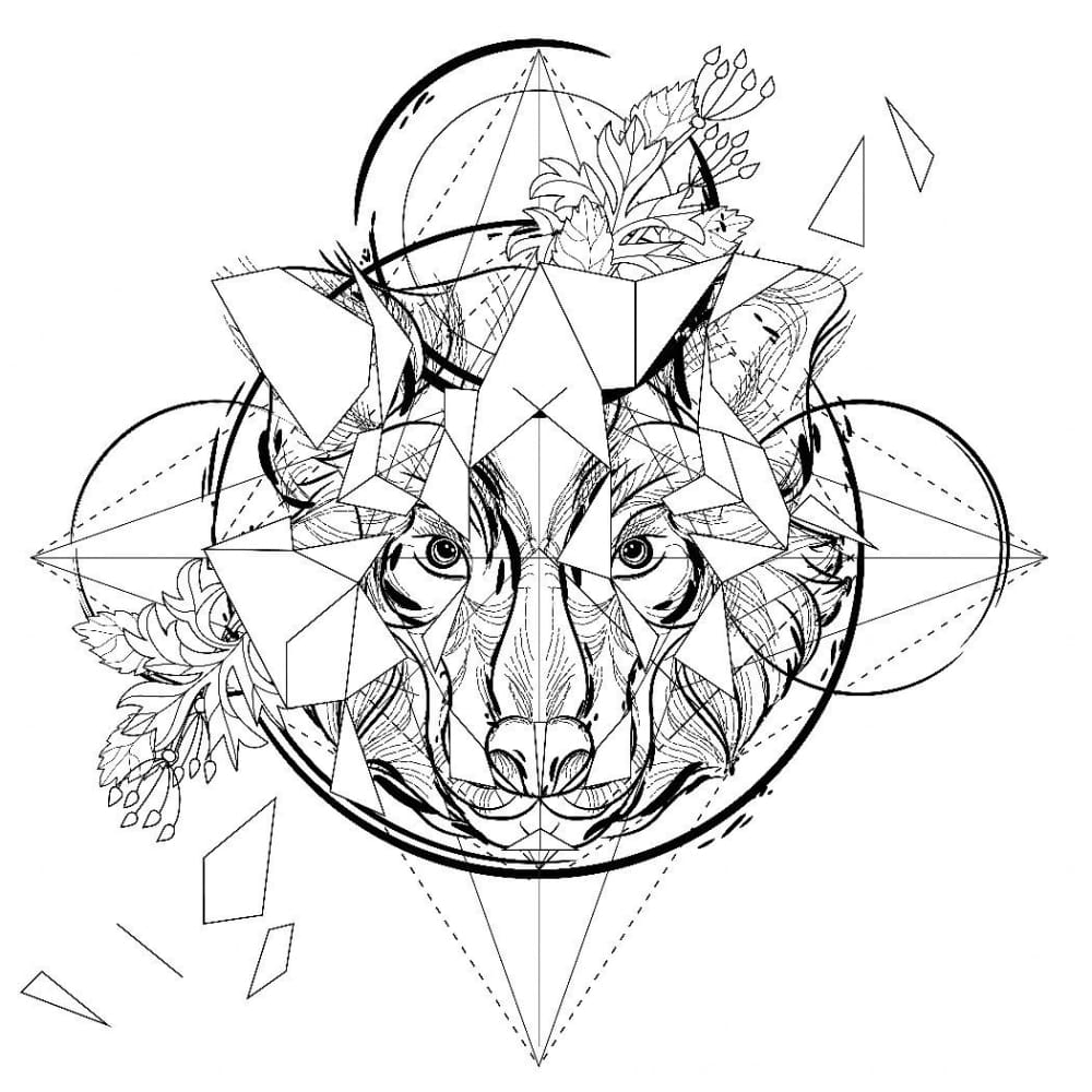 Geometric Beast - Temporary Tattoo