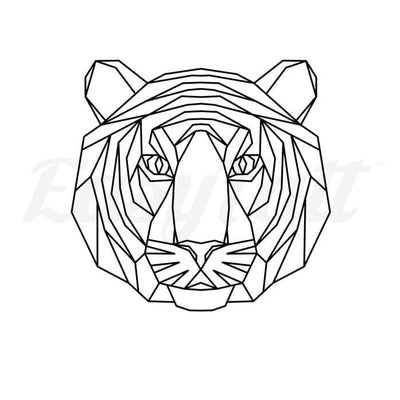 Geometric Tiger - Temporary Tattoo