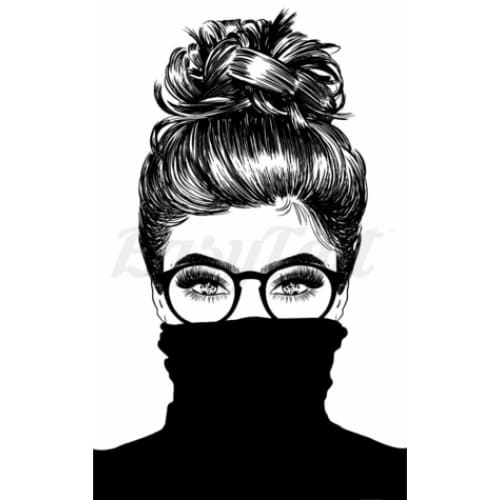 Girl in Glasses - Temporary Tattoo