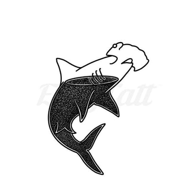 Hammer Head Shark - Temporary Tattoo
