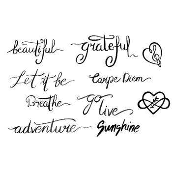 Happy Word Set - by Eastern Cloud - Temporary Tattoo