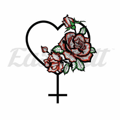 Heart and Cross - By Eastern Cloud - Temporary Tattoo