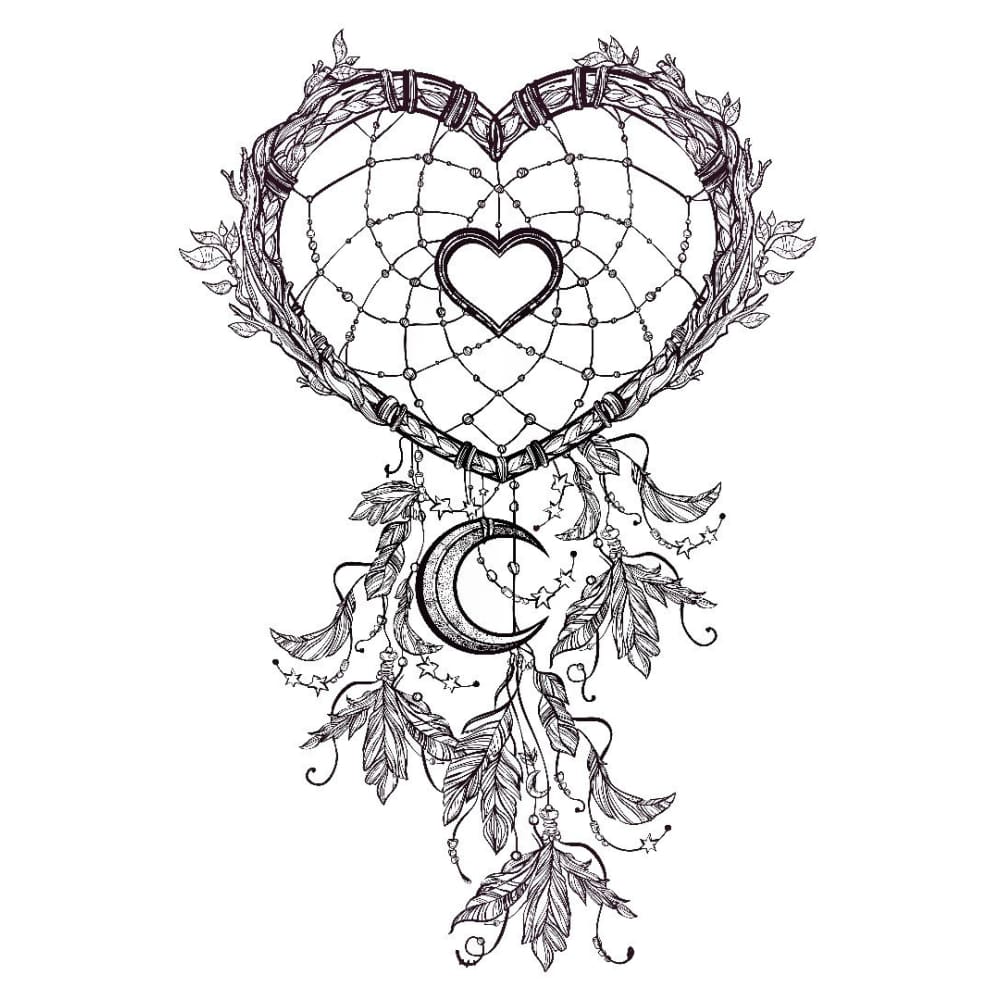 Heart Dreamcatcher - Temporary Tattoo