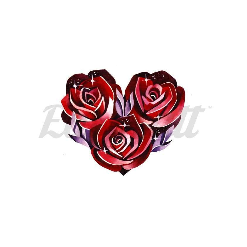 Heart of Roses - By Lenera Solntseva - Temporary Tattoo
