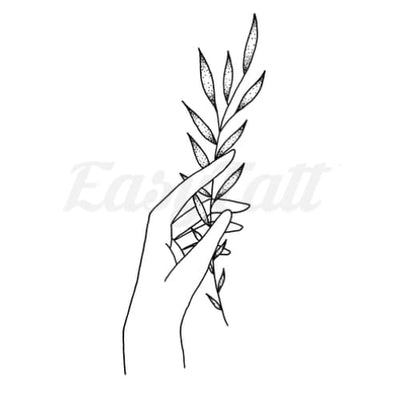 Holding Leaves - Temporary Tattoo