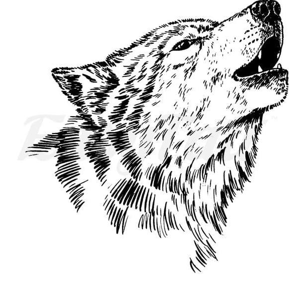Howling Wolf - Temporary Tattoo