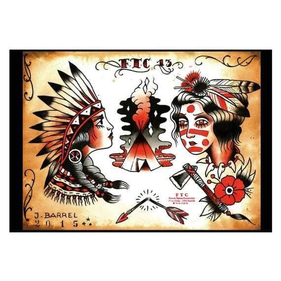 Indians - By Johnny Barrel - Temporary Tattoo