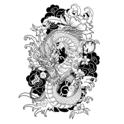 Intricate Dragon - Temporary Tattoo