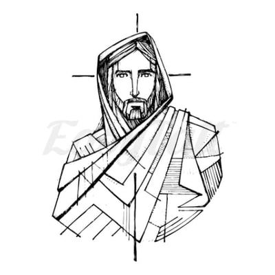 Jesus Geometric - Temporary Tattoo