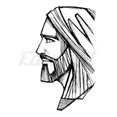 Jesus Profile Geometric - Temporary Tattoo