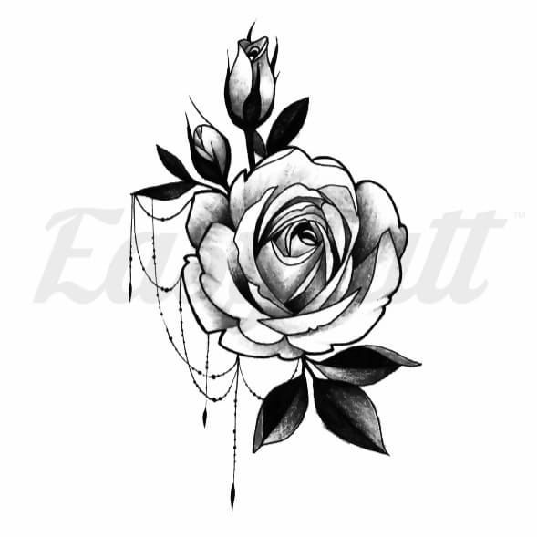 Jewel Rose - Temporary Tattoo