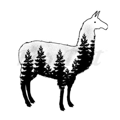 Lama Forest - By Jen - Temporary Tattoo
