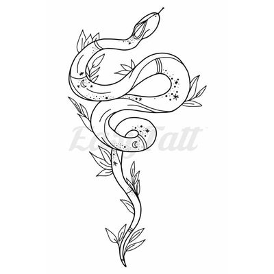 Leafy Snake - Temporary Tattoo