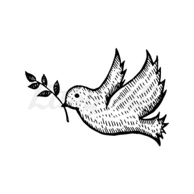 Little Dove and Branch - Temporary Tattoo