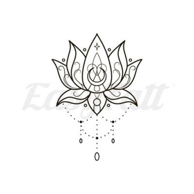Lotus Flower and Beads - Temporary Tattoo