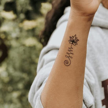 Lotus Unalome - Temporary Tattoo