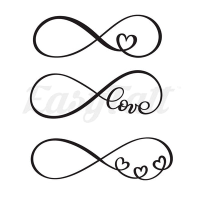 Love Infinity Heart - Temporary Tattoo