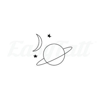 Minimal Planets - By Tiya - Temporary Tattoo