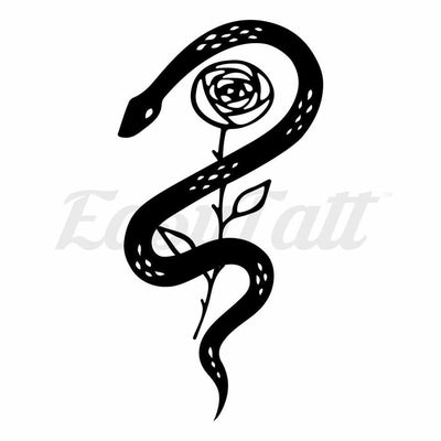 Noir Rose Snake - Temporary Tattoo